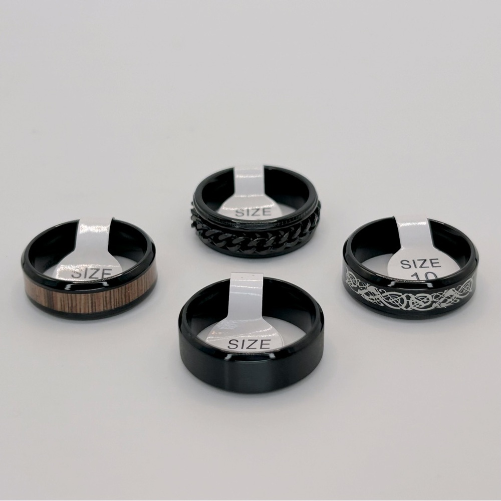 💙💚 Men’s Stainless Steel Fashion Rings | 4 Styles | Sold Individually